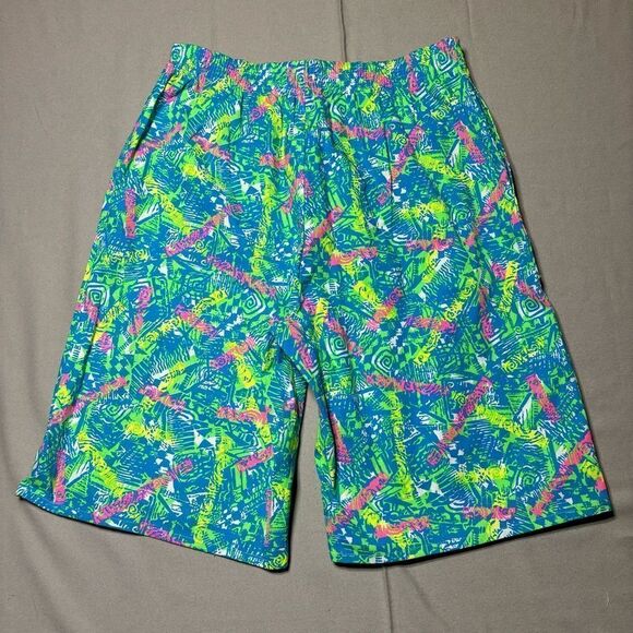 Vintage 90’s Abstract Neon Surf Gear Shorts size Large‎ - Picture 2 of 4